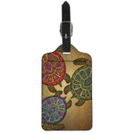 Ethnic Sea Turtles Print Luggage Tag