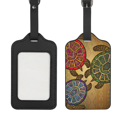 Ethnic Sea Turtles Print Luggage Tag