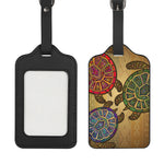 Ethnic Sea Turtles Print Luggage Tag