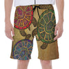 Ethnic Sea Turtles Print Men's Beach Shorts