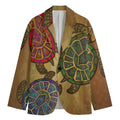 Ethnic Sea Turtles Print Men's Blazer