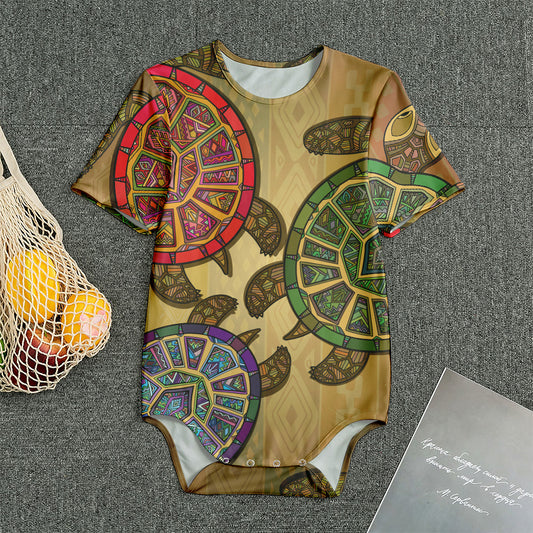 Ethnic Sea Turtles Print Men's Bodysuit