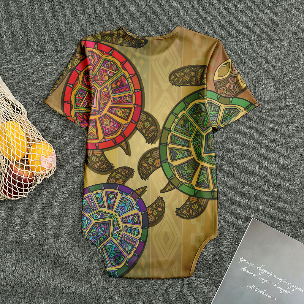 Ethnic Sea Turtles Print Men's Bodysuit