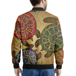 Ethnic Sea Turtles Print Men's Bomber Jacket