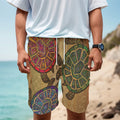 Ethnic Sea Turtles Print Men's Cargo Shorts