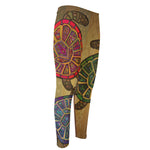 Ethnic Sea Turtles Print Men's Compression Pants