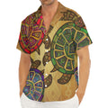 Ethnic Sea Turtles Print Men's Deep V-Neck Shirt