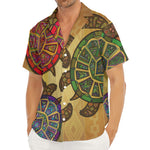 Ethnic Sea Turtles Print Men's Deep V-Neck Shirt