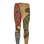 Ethnic Sea Turtles Print Men's leggings