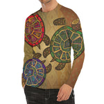 Ethnic Sea Turtles Print Men's Long Sleeve Rash Guard