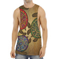 Ethnic Sea Turtles Print Men's Muscle Tank Top