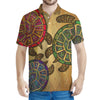 Ethnic Sea Turtles Print Men's Polo Shirt