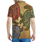 Ethnic Sea Turtles Print Men's Polo Shirt