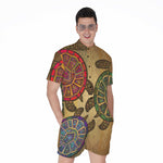 Ethnic Sea Turtles Print Men's Rompers