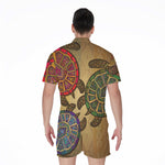 Ethnic Sea Turtles Print Men's Rompers