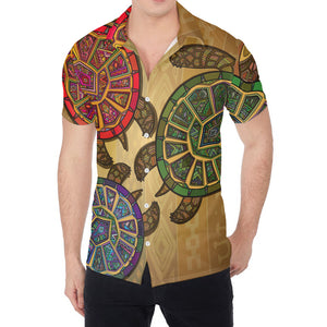 Ethnic Sea Turtles Print Men's Shirt