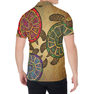 Ethnic Sea Turtles Print Men's Shirt