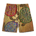 Ethnic Sea Turtles Print Men's Swim Trunks