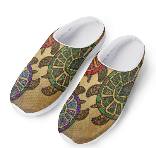 Ethnic Sea Turtles Print Mesh Casual Shoes