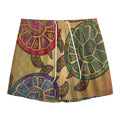 Ethnic Sea Turtles Print Mesh Shorts