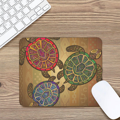 Ethnic Sea Turtles Print Mouse Pad