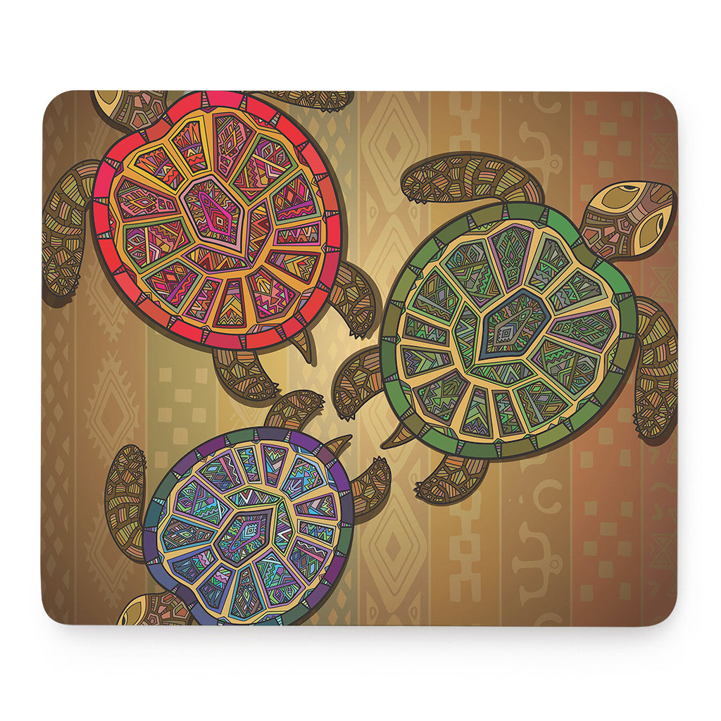 Ethnic Sea Turtles Print Mouse Pad