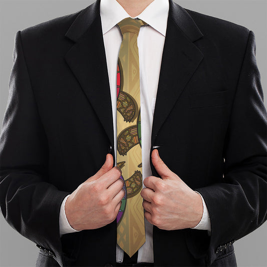 Ethnic Sea Turtles Print Necktie