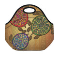 Ethnic Sea Turtles Print Neoprene Lunch Bag