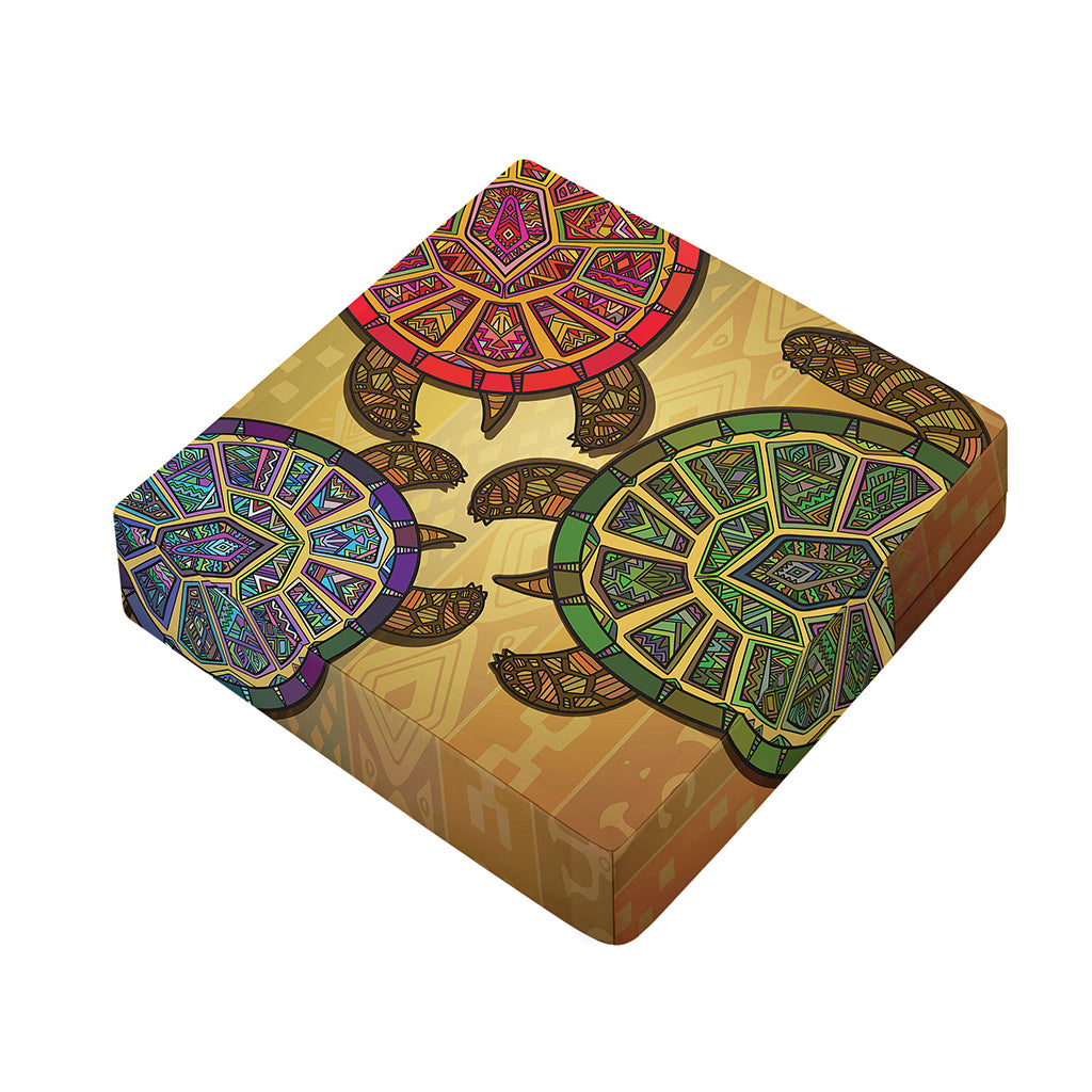 Ethnic Sea Turtles Print Outdoor Seat Cushion Cover