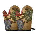 Ethnic Sea Turtles Print Oven Mitts