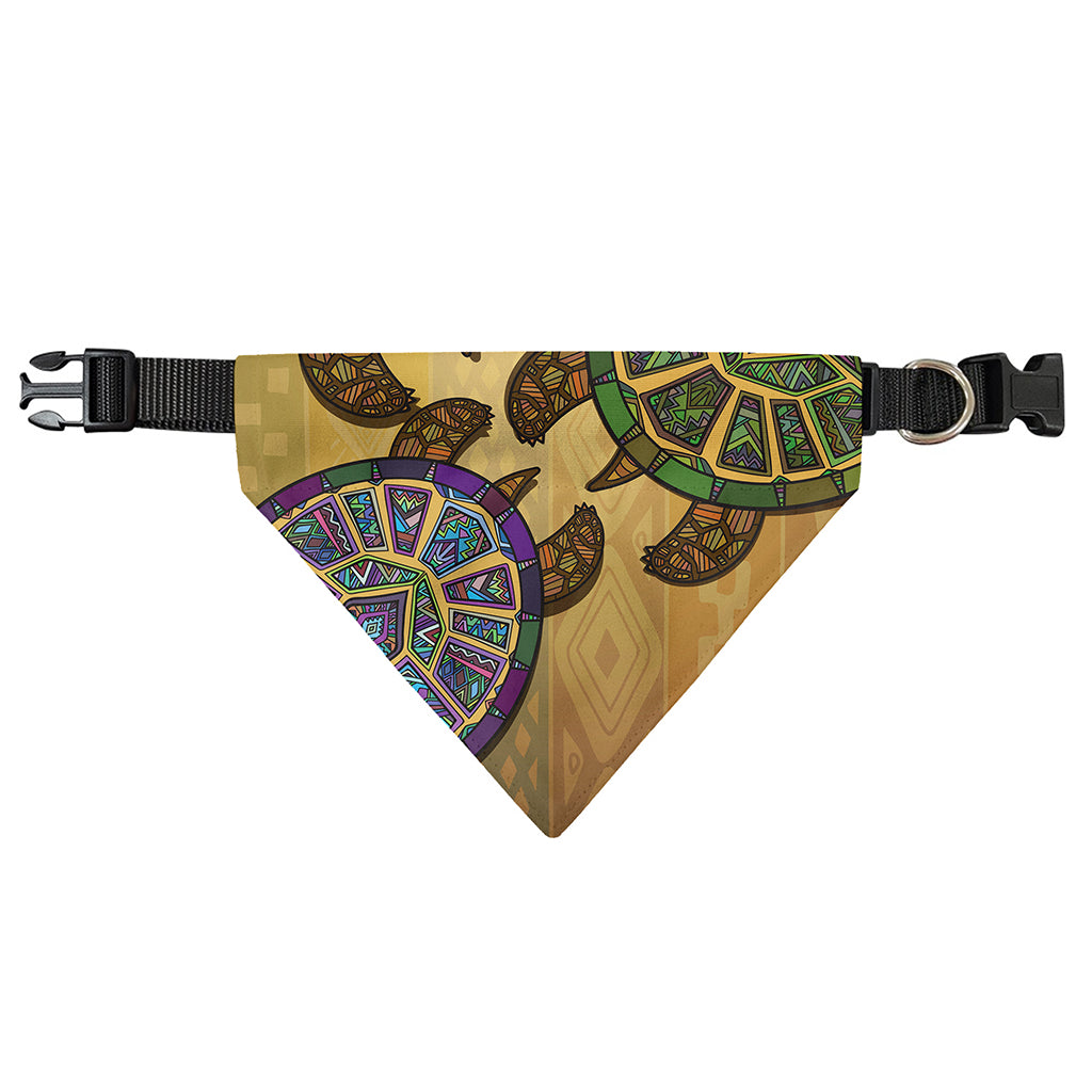 Ethnic Sea Turtles Print Over The Collar Dog Bandana