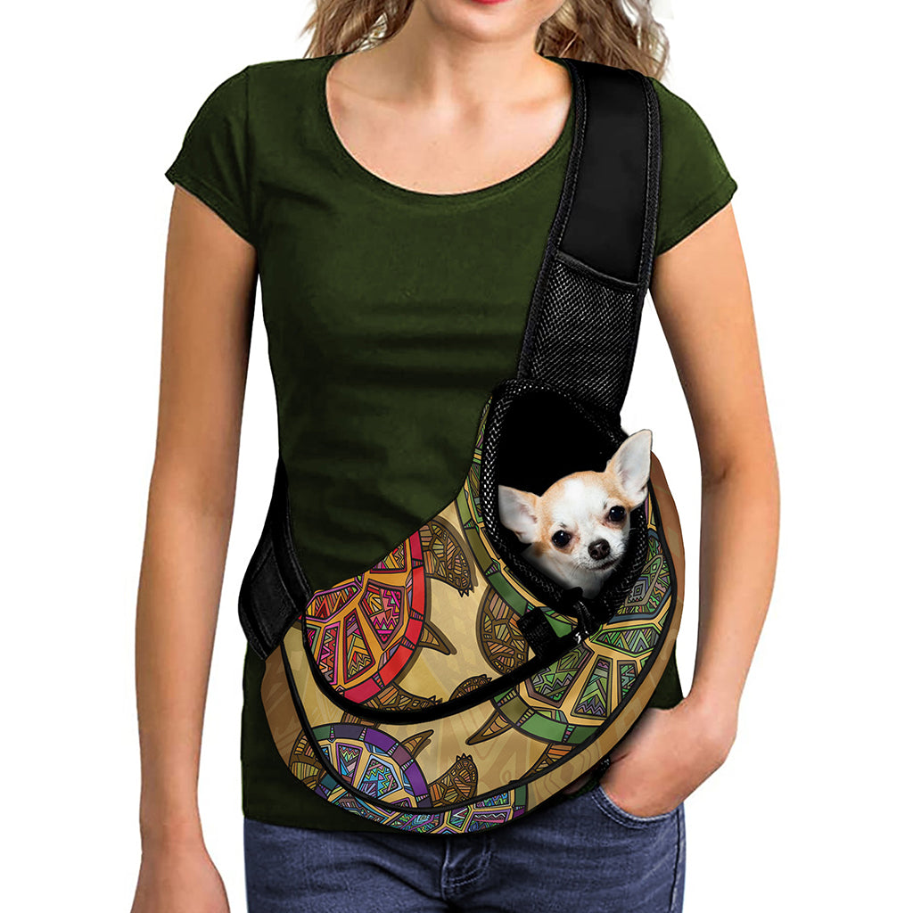 Ethnic Sea Turtles Print Pet Sling Carrier