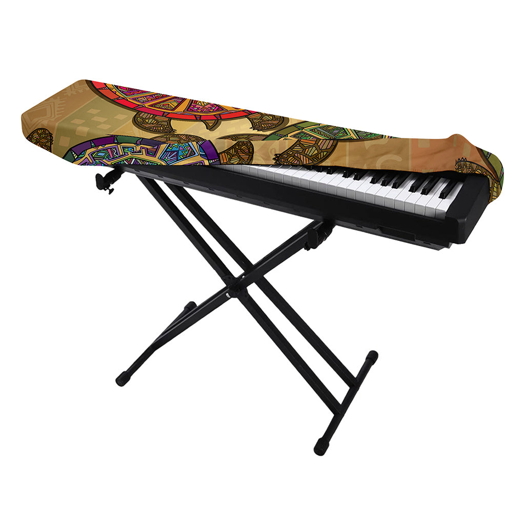 Ethnic Sea Turtles Print Piano Keyboard Cover