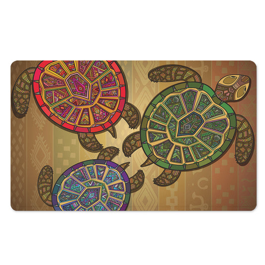 Ethnic Sea Turtles Print Polyester Doormat