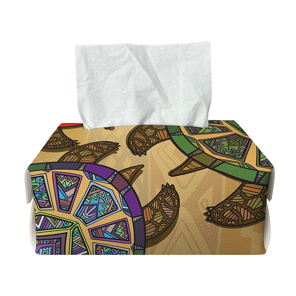Ethnic Sea Turtles Print Rectangle Tissue Box Cover