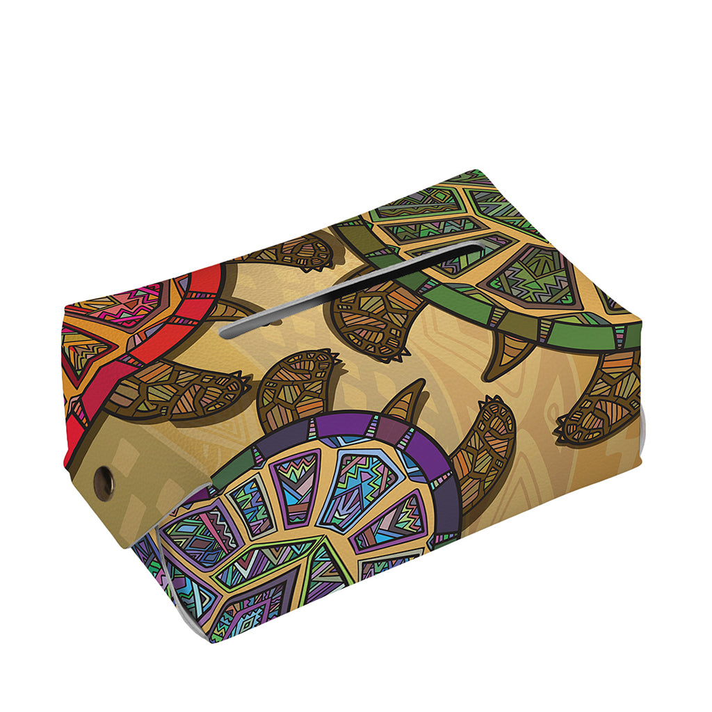 Ethnic Sea Turtles Print Rectangle Tissue Box Cover