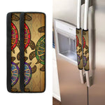 Ethnic Sea Turtles Print Refrigerator Handle Covers
