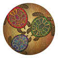 Ethnic Sea Turtles Print Round Blanket