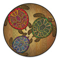 Ethnic Sea Turtles Print Round Floor Mat