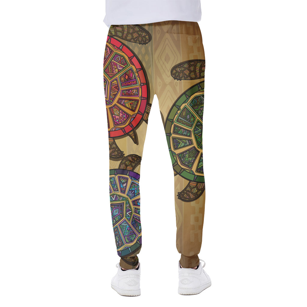 Ethnic Sea Turtles Print Scuba Joggers