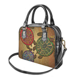 Ethnic Sea Turtles Print Shoulder Handbag