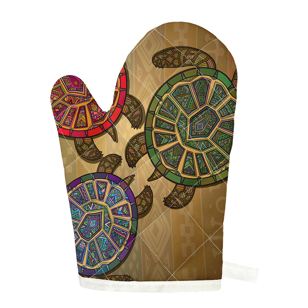 Ethnic Sea Turtles Print Single Oven Mitt