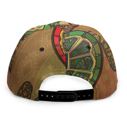 Ethnic Sea Turtles Print Snapback Cap