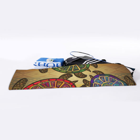 Ethnic Sea Turtles Print Sports Towel