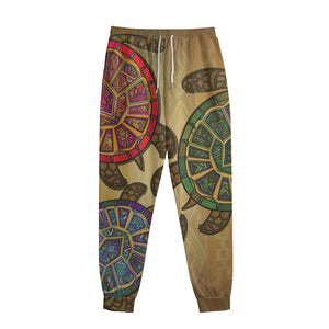 Ethnic Sea Turtles Print Sweatpants