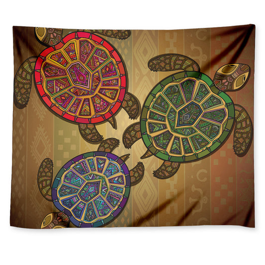 Ethnic Sea Turtles Print Tapestry
