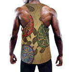 Ethnic Sea Turtles Print Training Tank Top