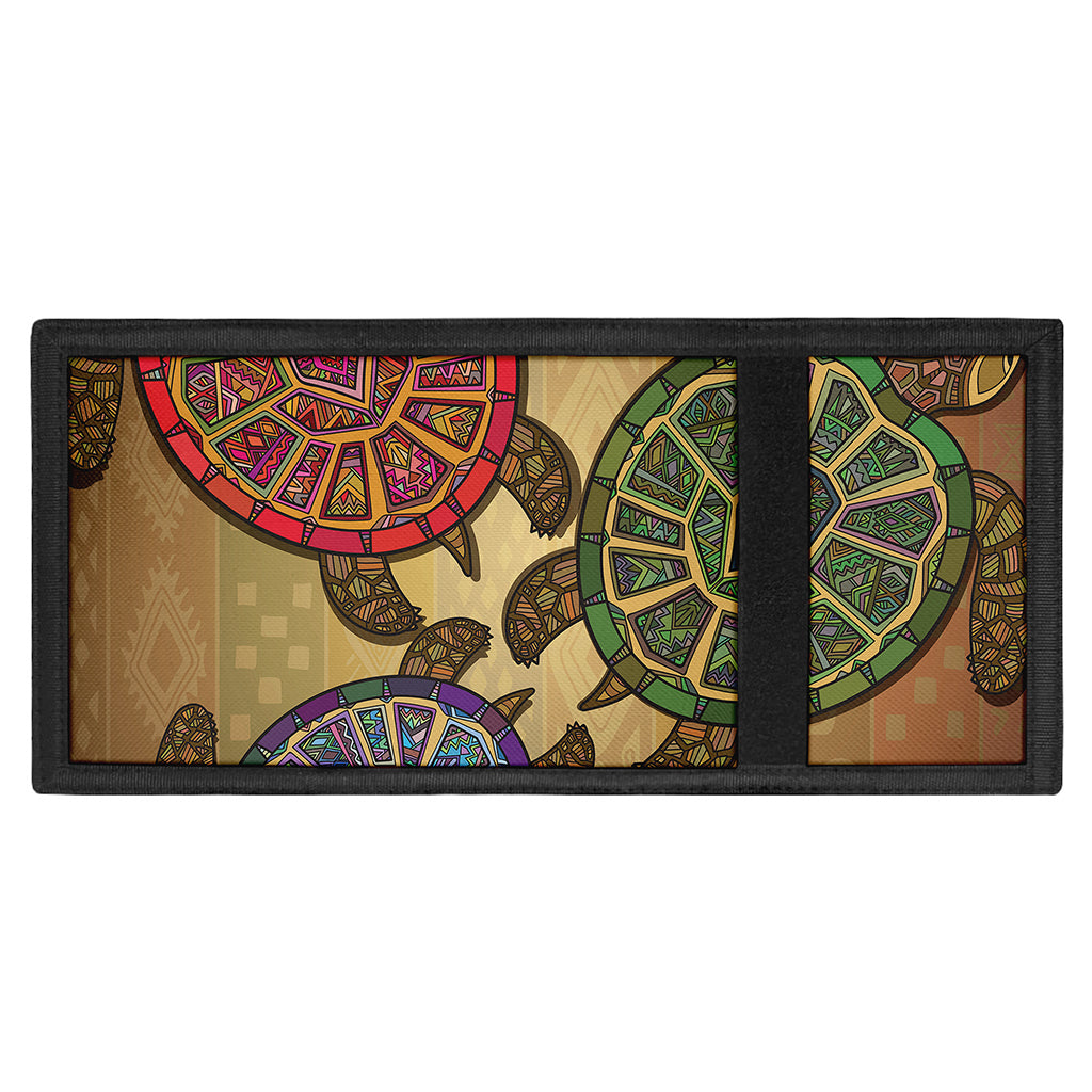 Ethnic Sea Turtles Print Trifold Wallet