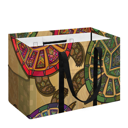 Ethnic Sea Turtles Print Utility Tote Bag