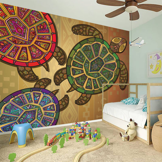 Ethnic Sea Turtles Print Wall Sticker